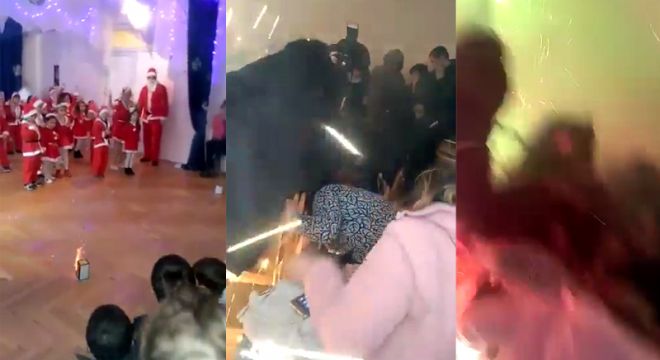 თბილისში  საბავშვო  ბაღში  პიროტექნიკა  გამოიყენეს - ოთახში  მშობლები  იმალებოდნენ  რომ  არ  მოხვედროდათ,  ბავშვები  თვალებზე  ხელს  იფარებდნენ  შიშისგან  (ვიდეო)