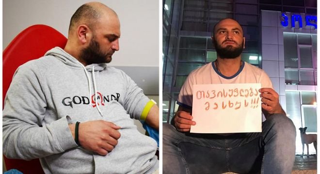 "თავისუფლება მასხუს" - რობერტო მავანმა გიორგი მასხულიას დაკავების შემდეგ გორის პოლიციასთან აქცია გამართა