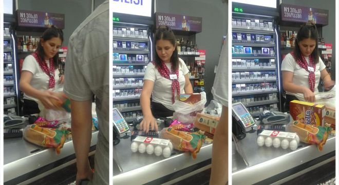 "ეს ანია, ნიკორას მოლარე, ღამის ცვლაში მუშაობს... უნდა გაგაფეისბუკო თქო,ვუთხარი... ვეუბნები, შენ აქ ახალი ხარ, შენი თანამშრომლები მიცნობენ"