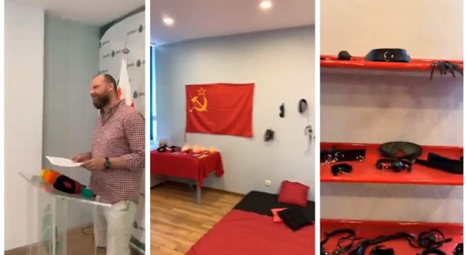 "ოთახი აღჭურვილია ყველანაირი ინსტრუმენტებით რათა მიიღოთ სიამოვნება..." - გირჩმა საკუთარ ოფისში საროსკიპო გახსნა