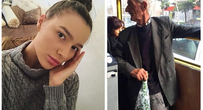 "დღეს, ავტობუსში ბაბუ ამოვიდა, კოხტად ჩაცმული... სევდიანი თვალებით. ხელში ყვავილები ეჭირა. დავინტერესდი, ვისთვის მიჰქონდა ყვავილები. და ასე მიპასუხა