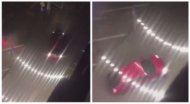 "პრიუსი გააჩერე პრიუსი, ნუ მოძრაობ... შეხედე შეხედე დამეჯახა..." - თბილისში წითელი პრიუსი პატრულისგან გაქცევას ცდილობს