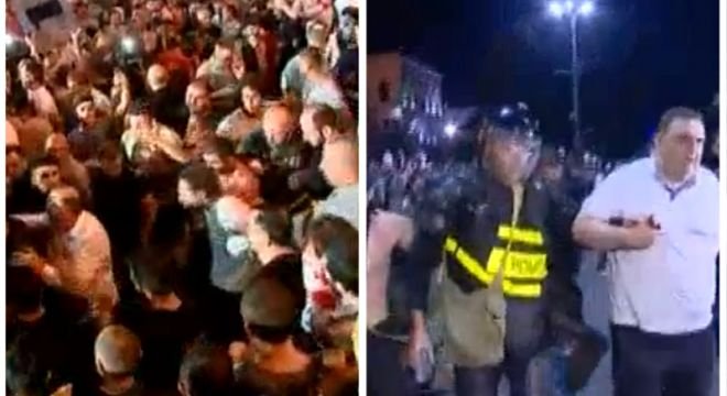 ამ წუთებში პარლამენტთან პოლიციამ წიწაგიანი ცრემლსადენი გაზი ისროლა, რუსთაველზე აქციის ნაწილი დაიშალა